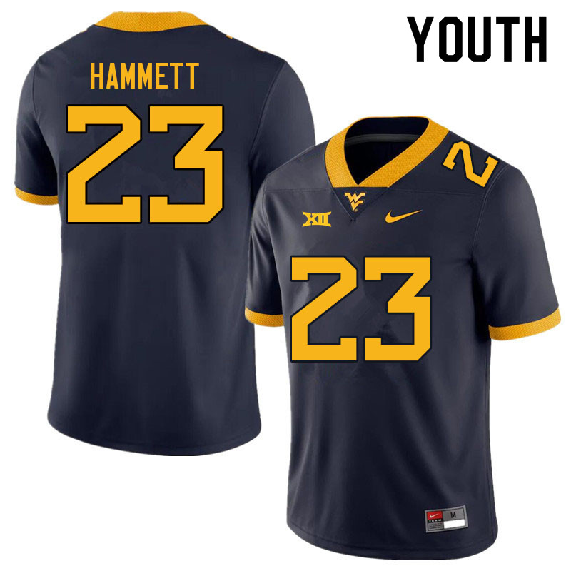 Youth #23 Ja'Corey Hammett West Virginia Mountaineers College Football Jerseys Sale-Navy - Click Image to Close